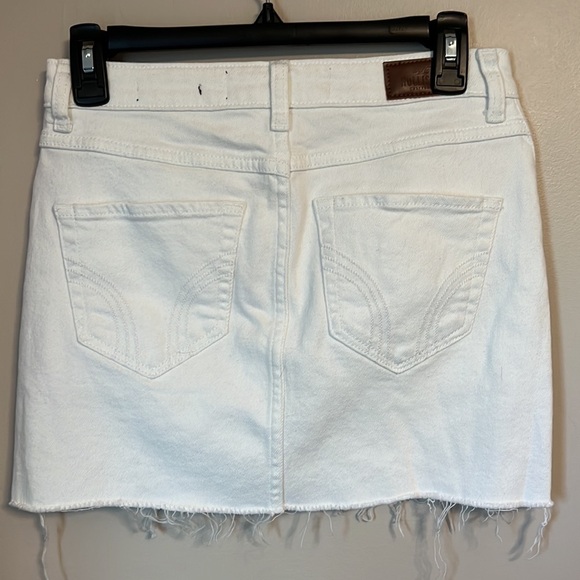 Hollister White Jean Ripped Denim Skirt High Waisted - Picture 4 of 9